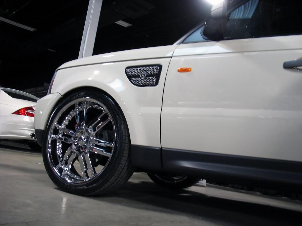 Luxury SUV parked in a garage